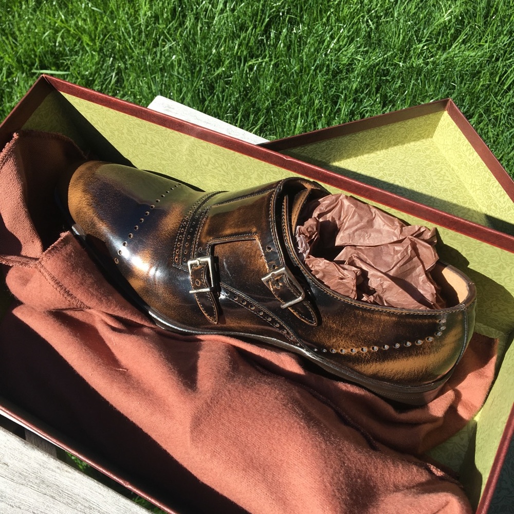 Mezlan luxurious Italian handmade monk strap new - Picture 4 of 8